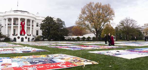 Biden has AIDS Memorial Quilt at White House to observe World AIDS Day