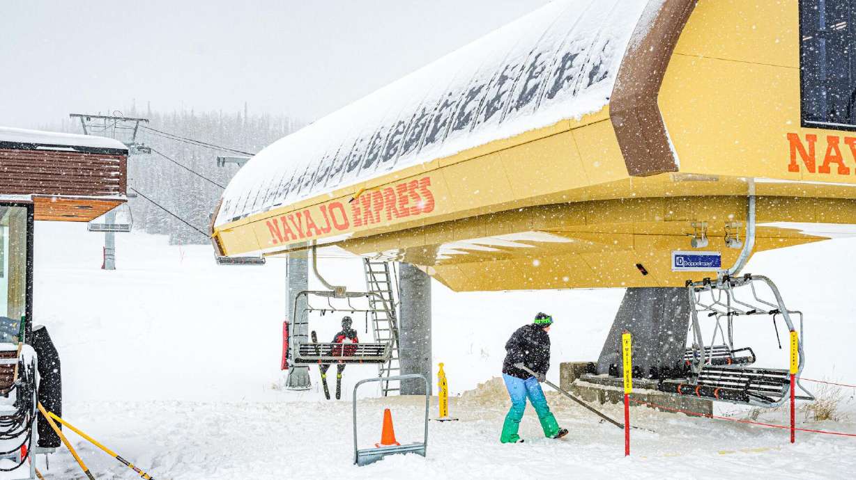 The Navajo Express chair lift at Brian Head Resort, Nov. 3, 2022. A 7-year-old boy was transported to the hospital after being injured in a collision with another skier at Brian Head over the weekend, authorities said.