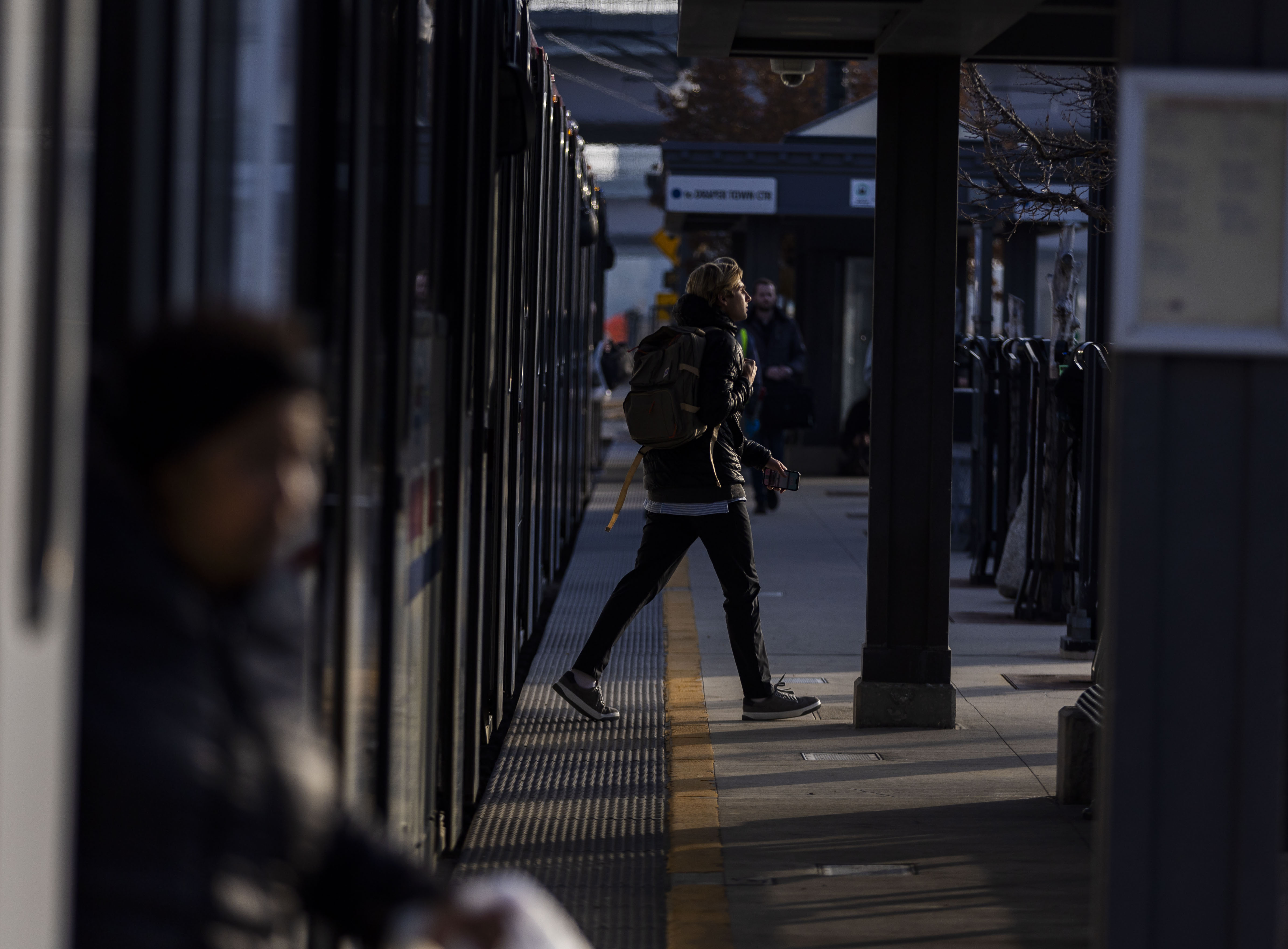 People get off at the Salt Lake Central Station in Salt Lake City on Monday. The service opened to the public 25 years ago Wednesday.