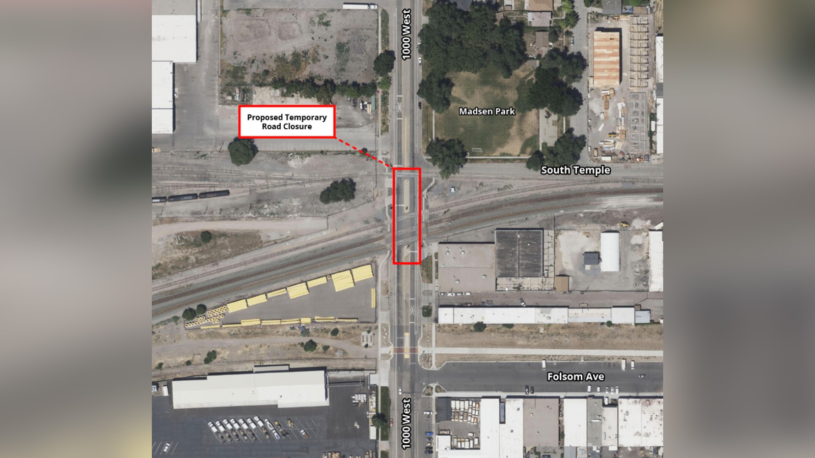 This section of 1000 West in Salt Lake City may soon close after city leaders passed an ordinance authorizing the closure. The crossing is considered one of the last holding up a "quiet zone" from being reinstated from Salt Lake City to Ogden.