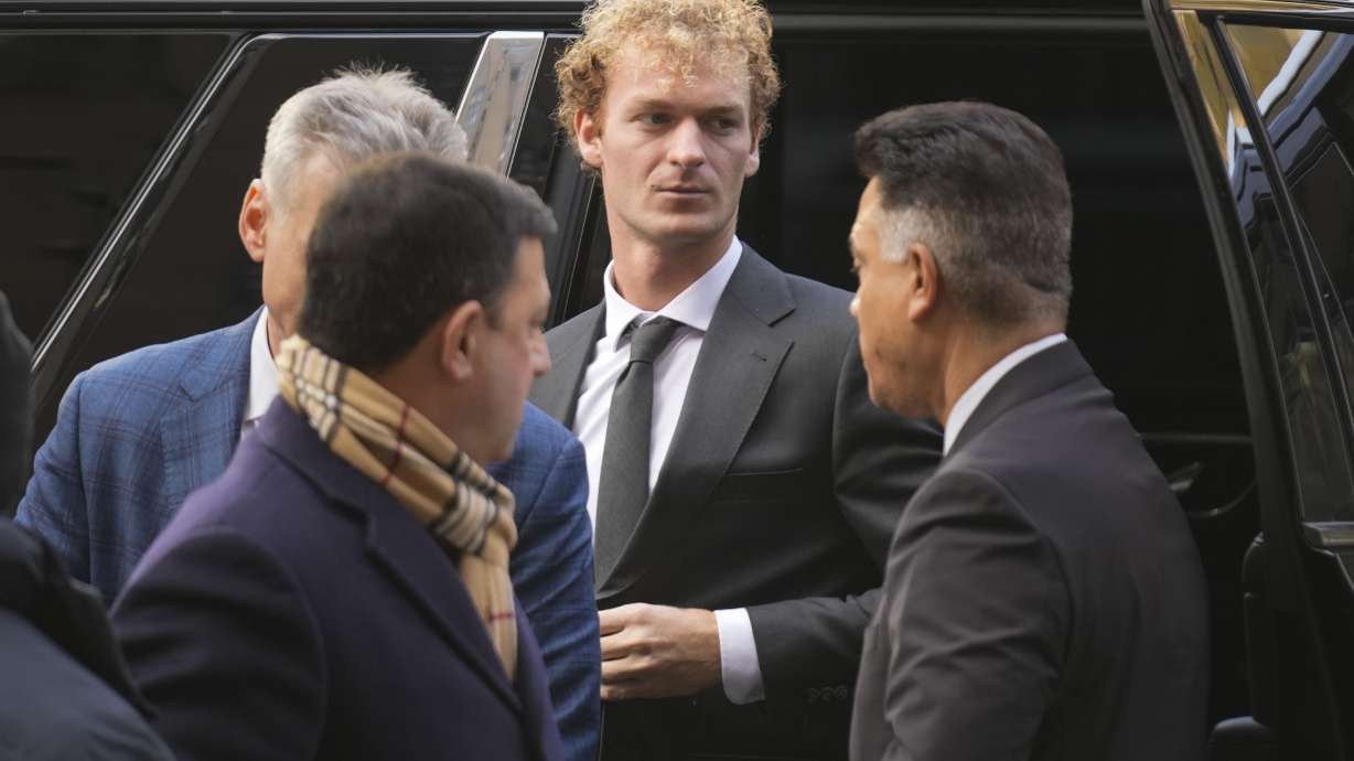 Daniel Penny arrives at the courthouse in New York on Thursday. The Marine veteran is being sued by the father of Jordan Neely, it was announced Thursday.