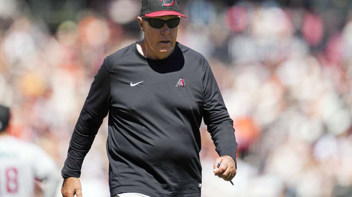 FILE - Arizona Diamondbacks pitching coach Brent Strom walks to the dugout during a baseball game against the San Francisco Giants in San Francisco, Sunday, April 21, 2024.