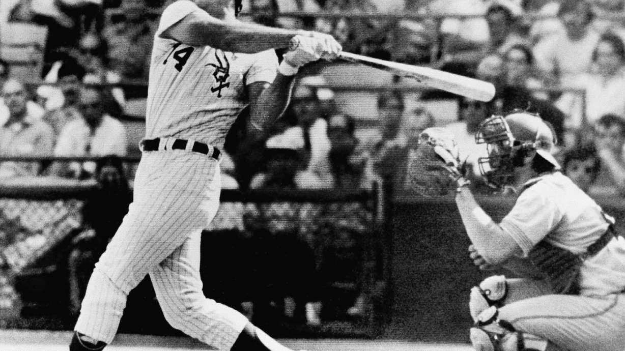Bill Melton of the Chicago White Sox, 1971 American League home run champion is shown hitting his 33rd home run off the Brewers in the 1971 season.