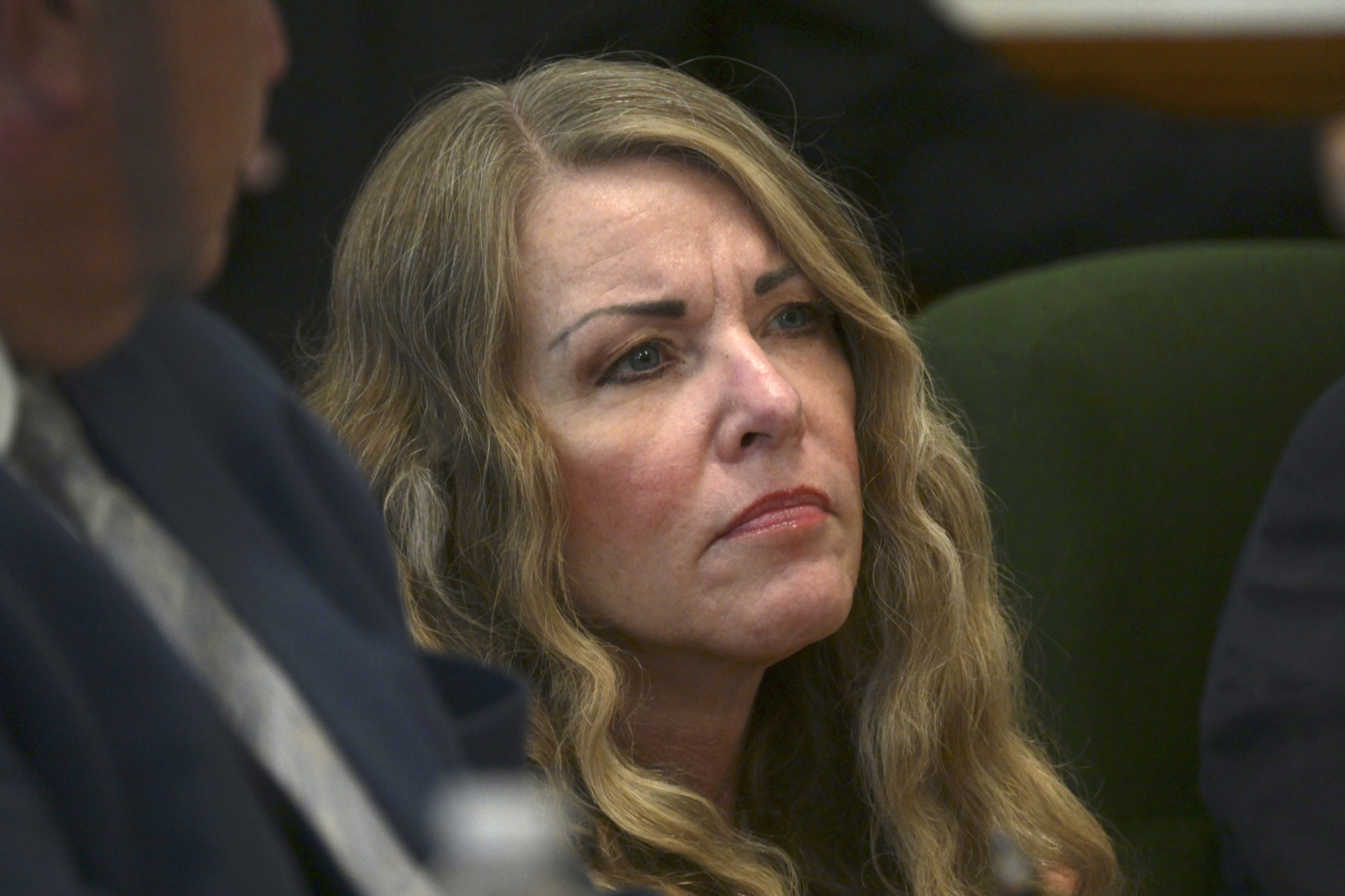 Lori Vallow Daybell sits during her sentencing hearing at the Fremont County Courthouse in St. Anthony, Idaho, July 31, 2023. 