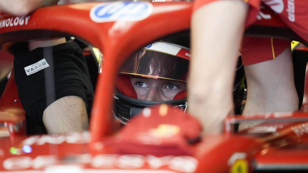 Ferrari driver Arthur Leclerc of Monaco prepares for his debut free practice ahead of the Formula One Abu Dhabi Grand Prix at the Yas Marina Circuit in Abu Dhabi, UAE, Friday, Dec. 6, 2024.