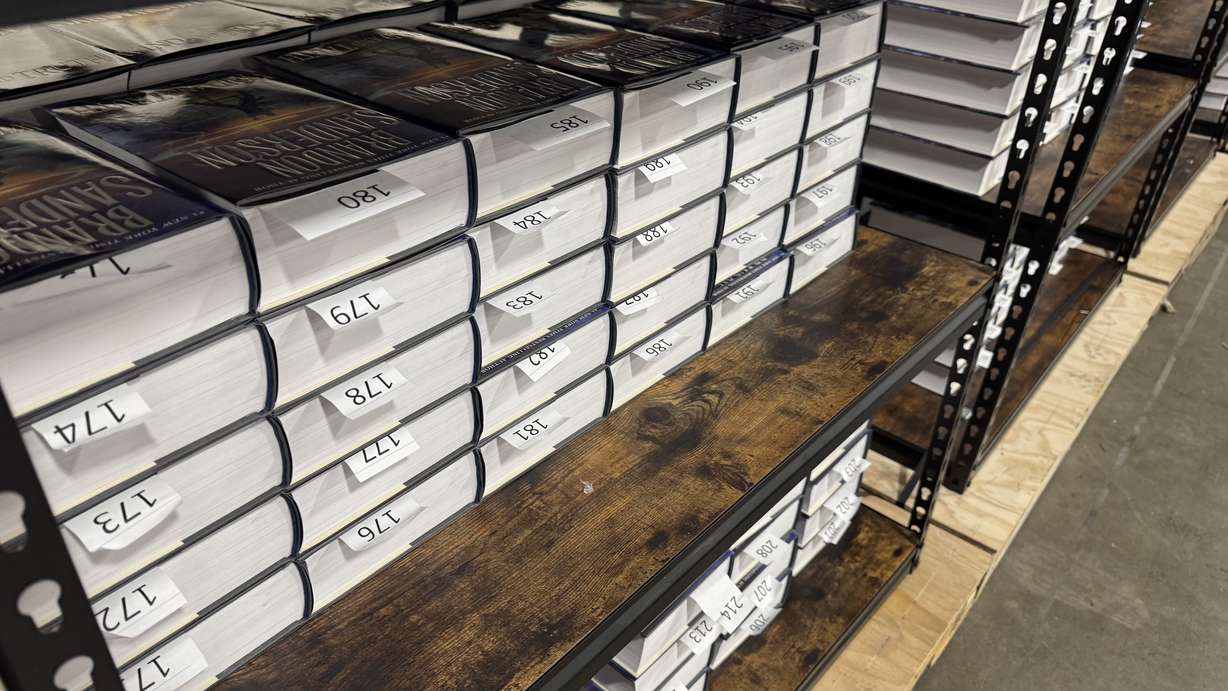 Copies of Brandon Sanderson's new book "Wind and Truth" debuted at the Salt Palace on Thursday.