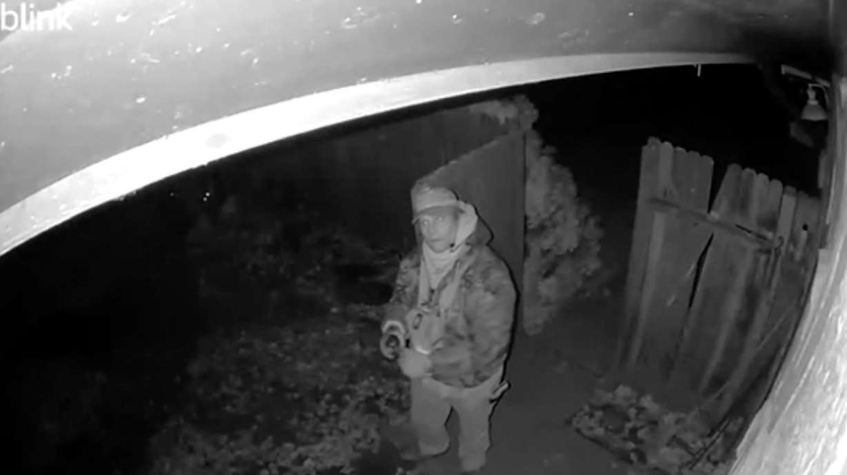 A man believed to be fugitive Chase Venstra is seen on a security camera early Thursday.