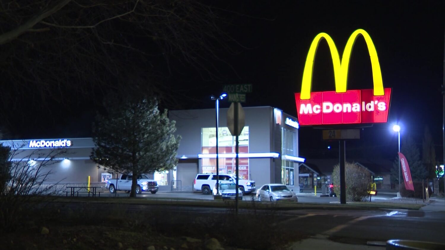 A McDonalds where a man went after police say he tried to hit a group of teenagers with his vehicle in a park.