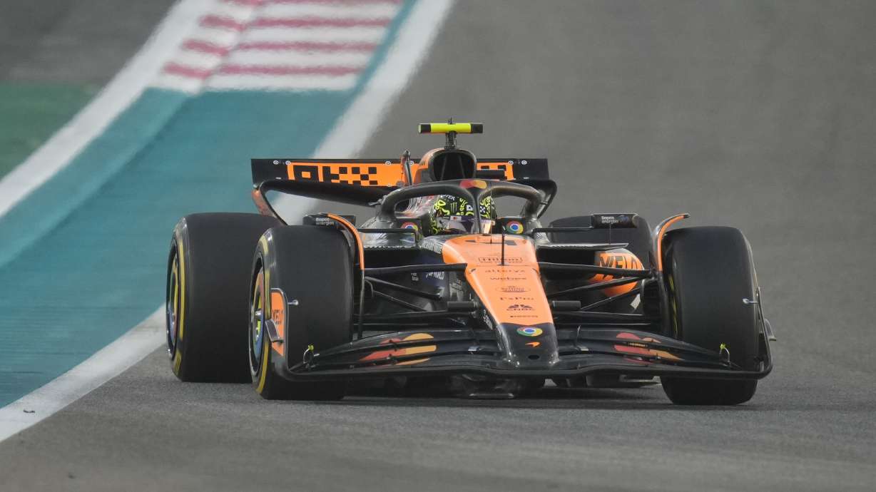 McLaren driver Lando Norris of Britain in action during the Formula One Abu Dhabi Grand Prix at the Yas Marina Circuit in Abu Dhabi, UAE, Sunday, Dec. 8, 2024.