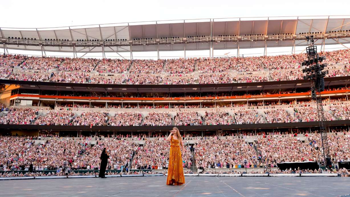 Taylor Swift performs onstage at Paycor Stadium in Cincinnati, Ohio in June 2023. The concert tour that made Swift a billionaire wraps up this weekend.
