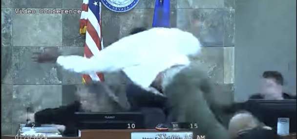 Man who jumped a desk to attack Nevada judge sentenced to at least 26 years
