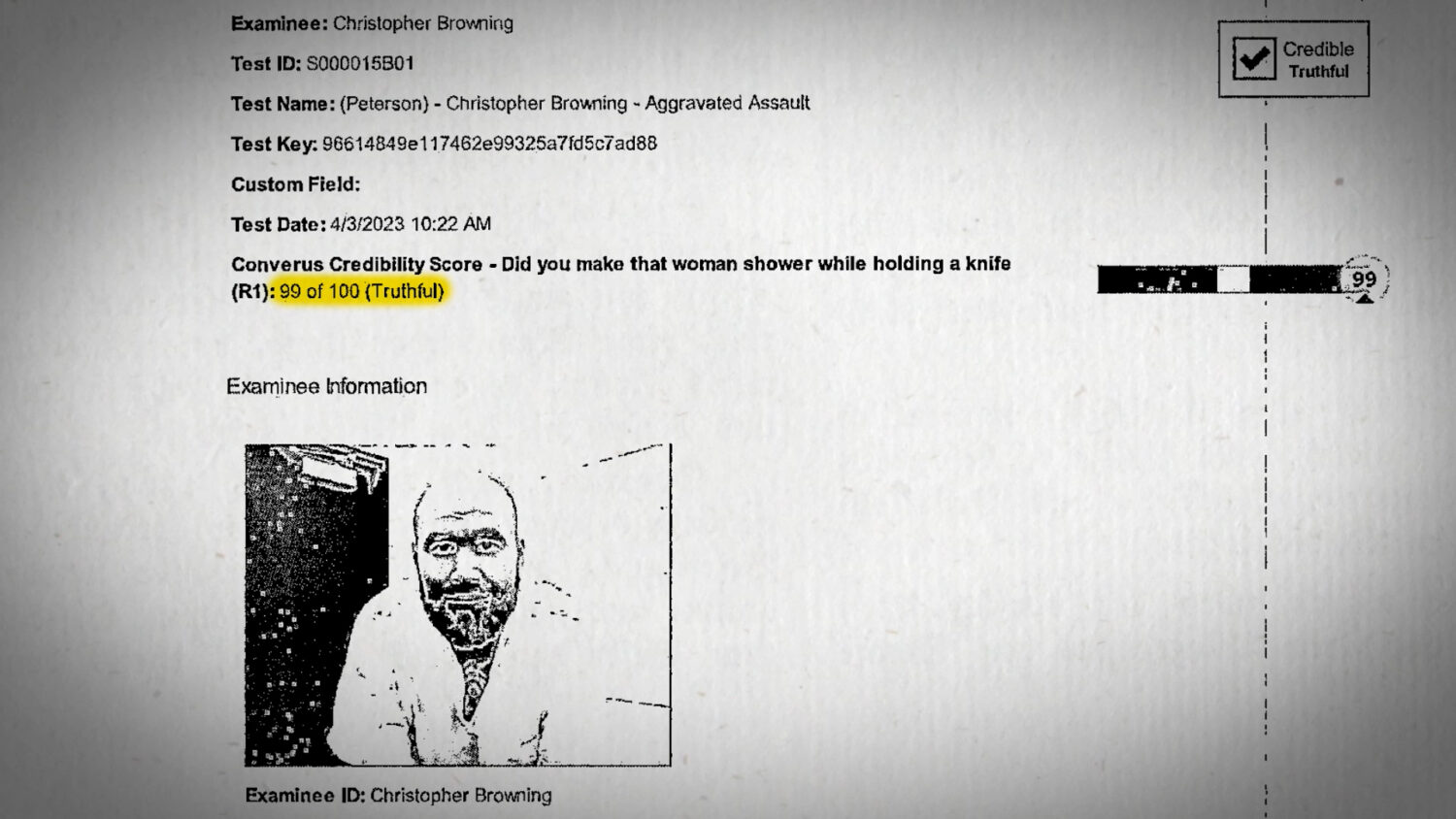 Convicted rapist Christopher Browning, who is facing new charges in a pending rape case, scored well on an EyeDetect test.