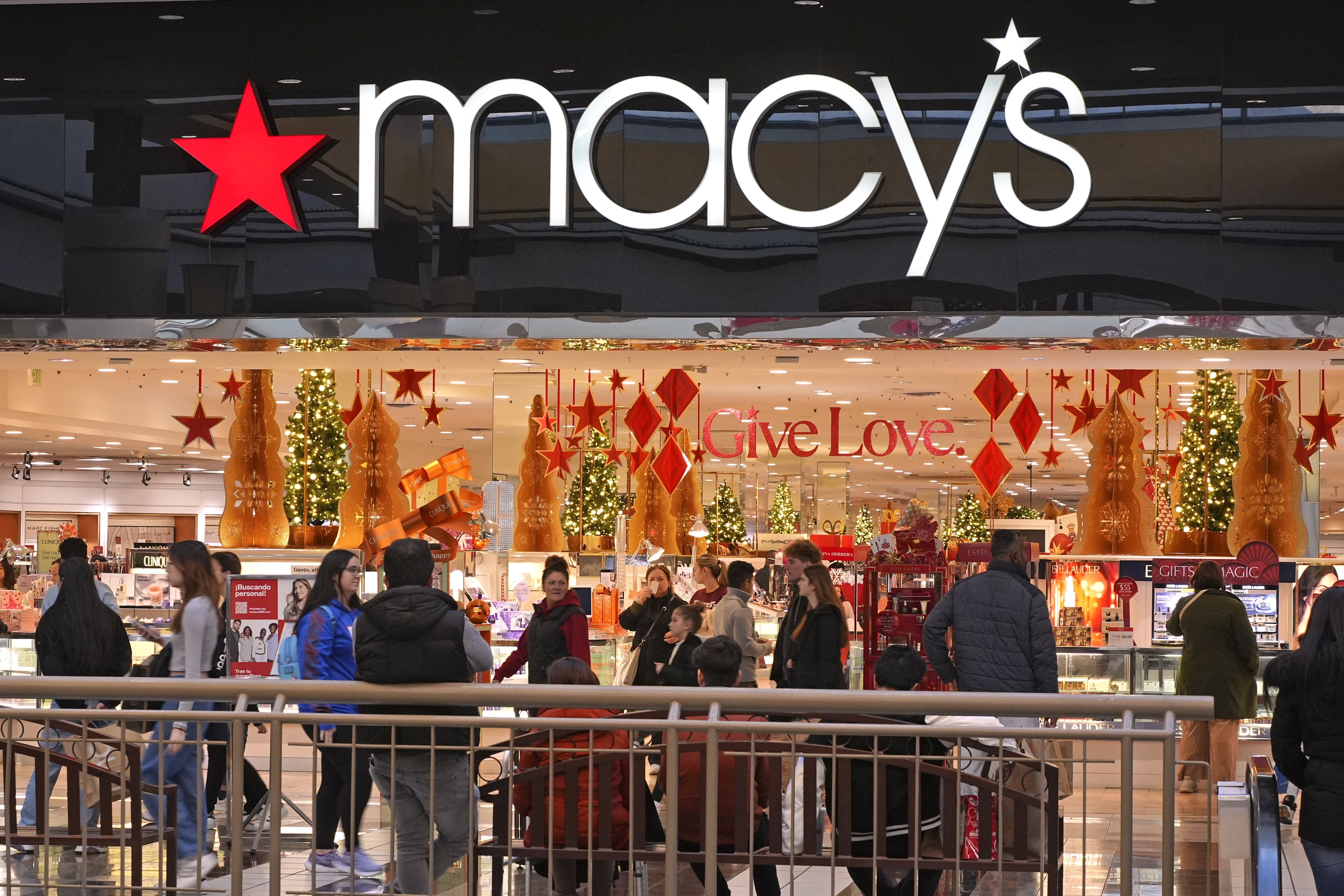 Black Friday shoppers at the Walden Galleria's Macy's in Buffalo, NY., Nov. 29, 2024. Macy's said on Thursday it will close 66 store locations.