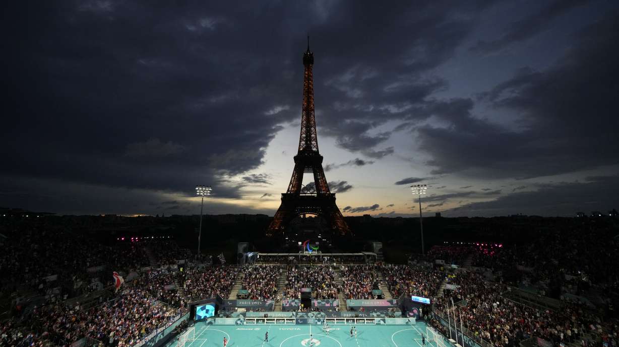 FILE - France and Argentina compete in the blind football gold medal match at the 2024 Paralympics, Sept. 7, 2024, in Paris, France.