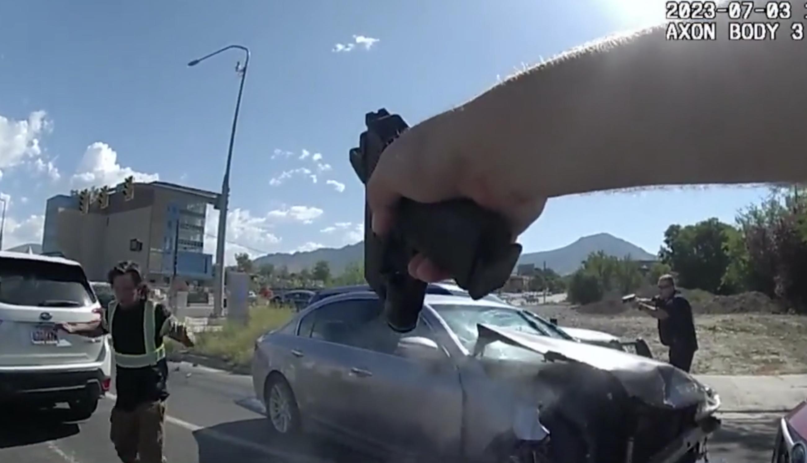 Newly released body camera video shows a road rage incident that led to a Utah man going to prison for firing a gun at an Amazon driver.