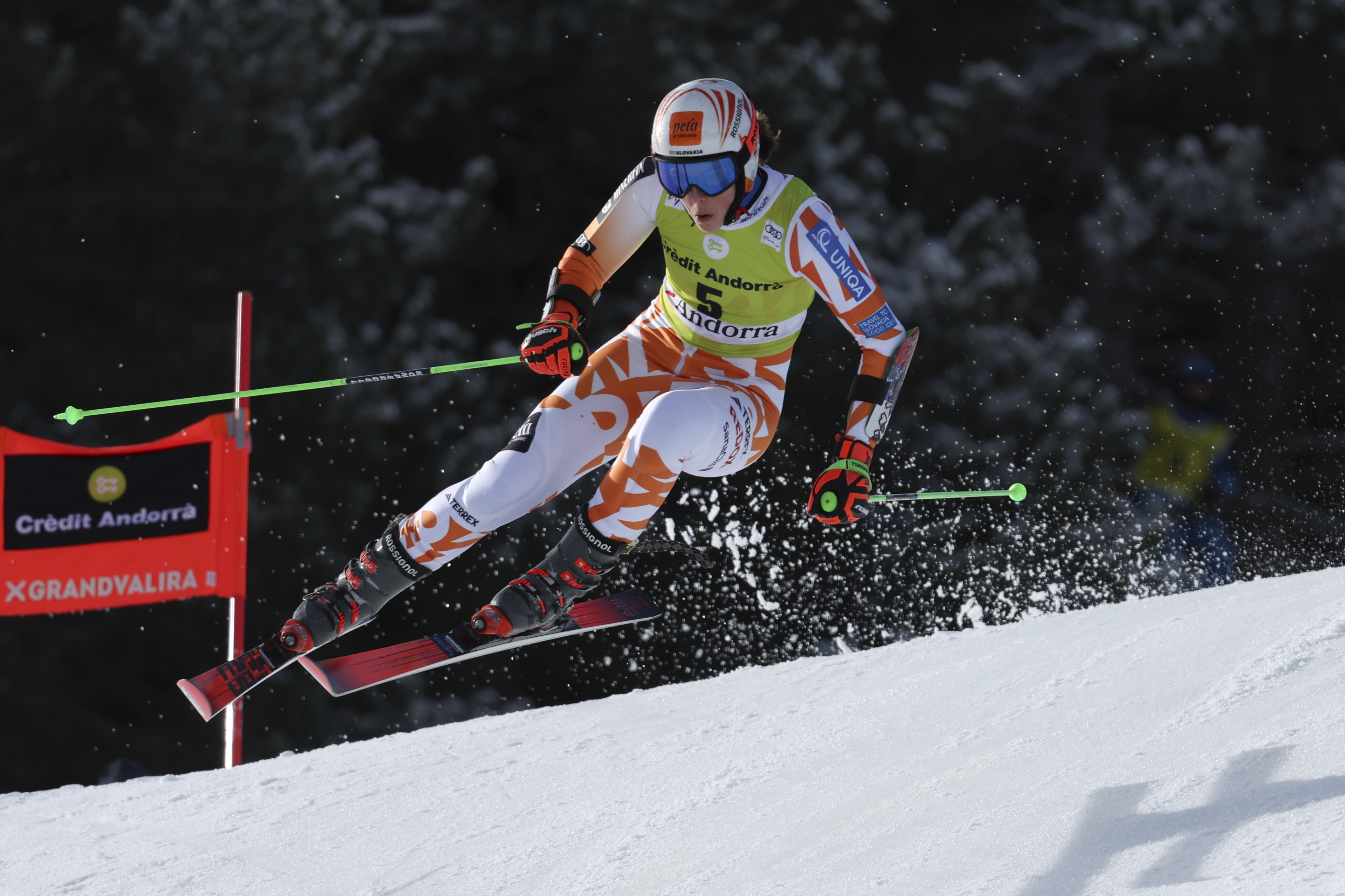 FILE - Slovakia's Petra Vlhova competes in an alpine ski, women's World Cup giant slalom race, in Soldeu, Andorra, on March 19, 2023.