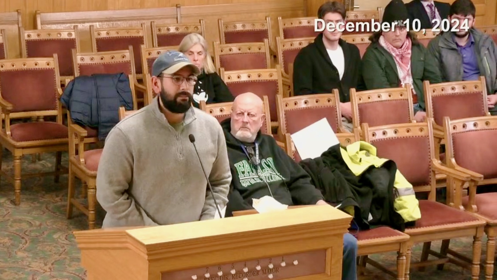 Oswaldo Ponce de Leon Landa calls for a statement of support for immigrants from the Salt Lake City Council at the body's meeting on Tuesday.