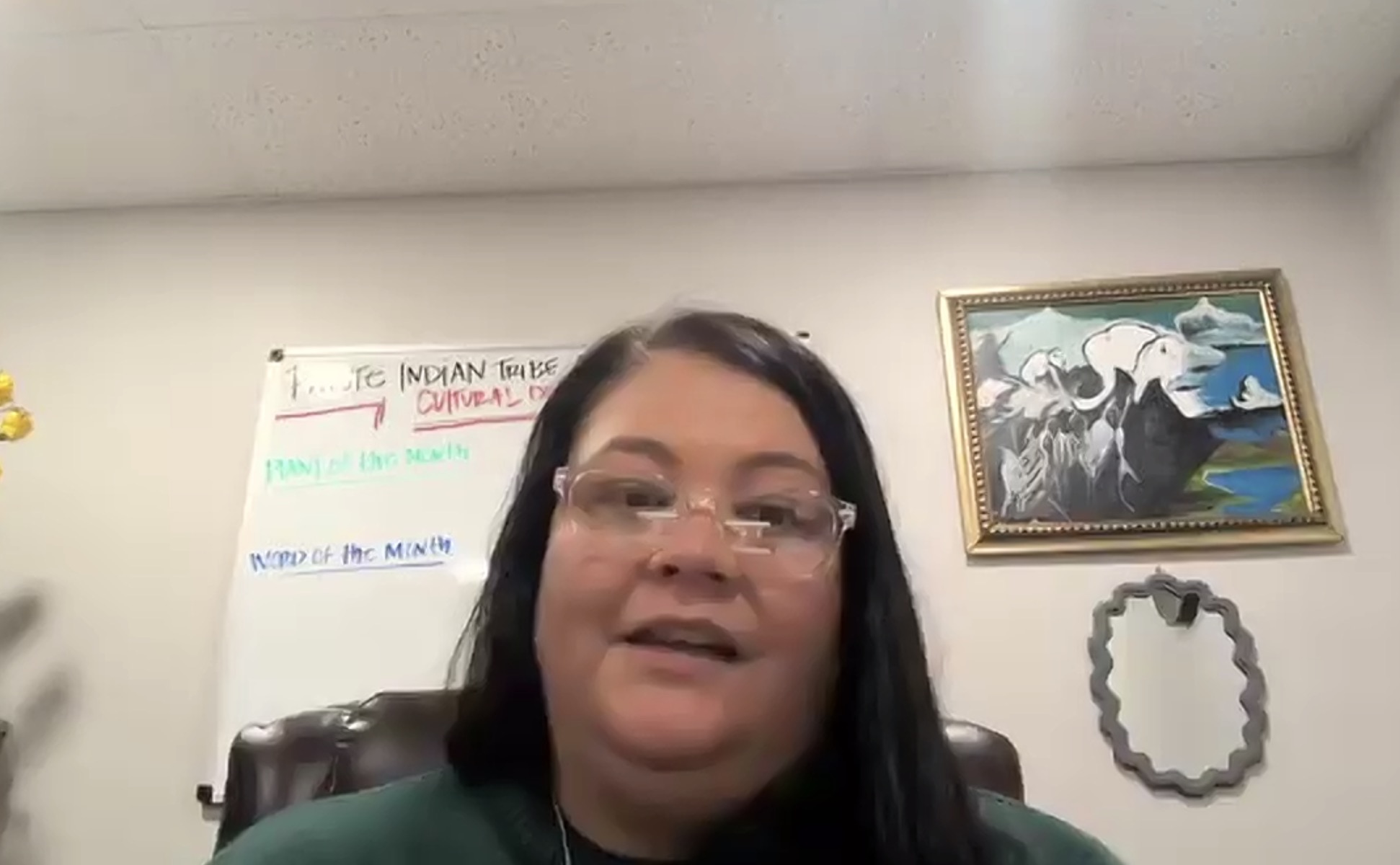 Autumn Gillard, the cultural resource manager for the Paiute Indian Tribe of Utah, speaks during a Zoom roundtable about land vandalism that the Bureau of Land Management held with Utah reporters on Thursday.