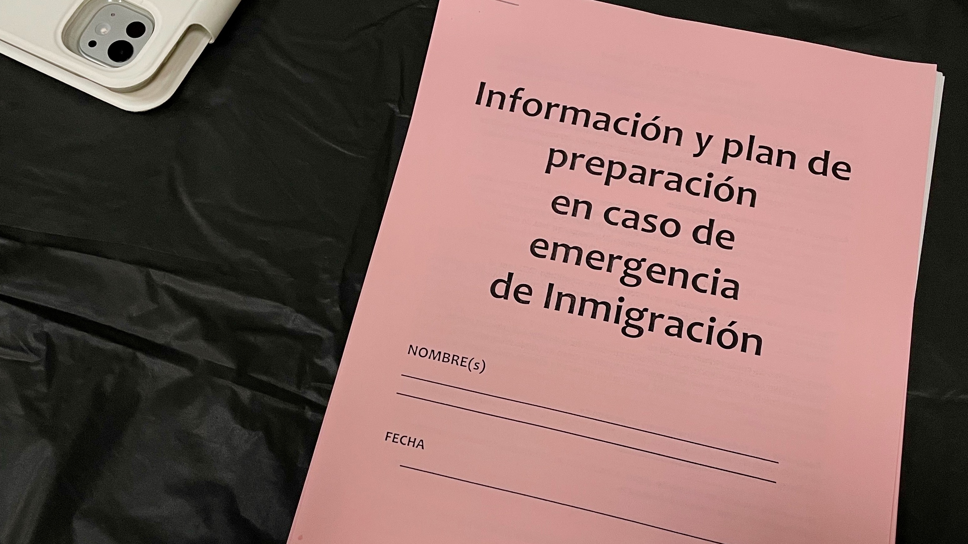 A document offered by Comunidades Unidades to help immigrant families prepare for the possibility of deportation of a family member at a gathering held Thursday at the Mexican Civic Center in Salt Lake City.