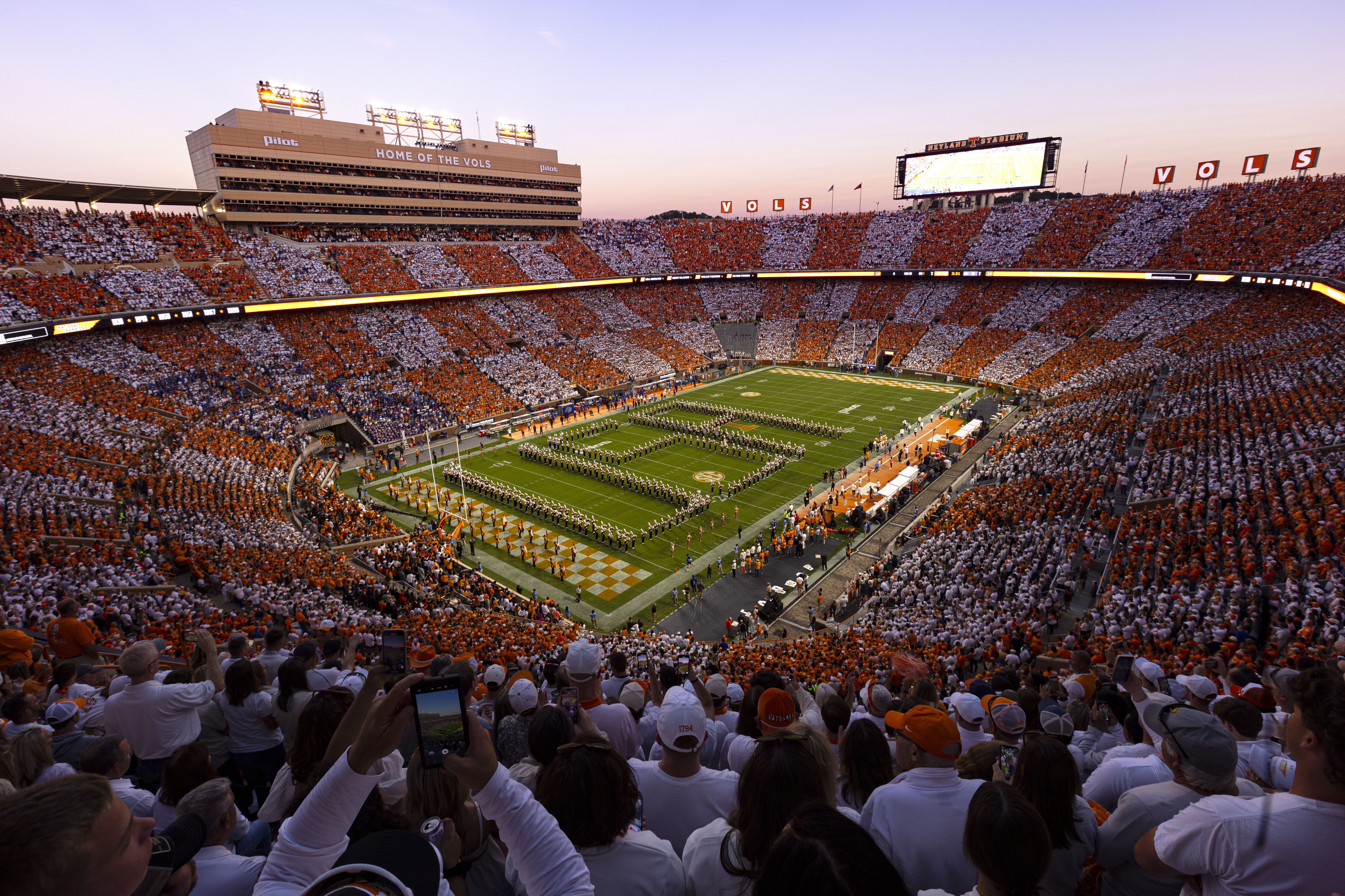 FILE - The Pride of the Southland Band performs before an NCAA college football game between Tennessee and Florida, Saturday, Oct. 12, 2024, in Knoxville, Tenn.
