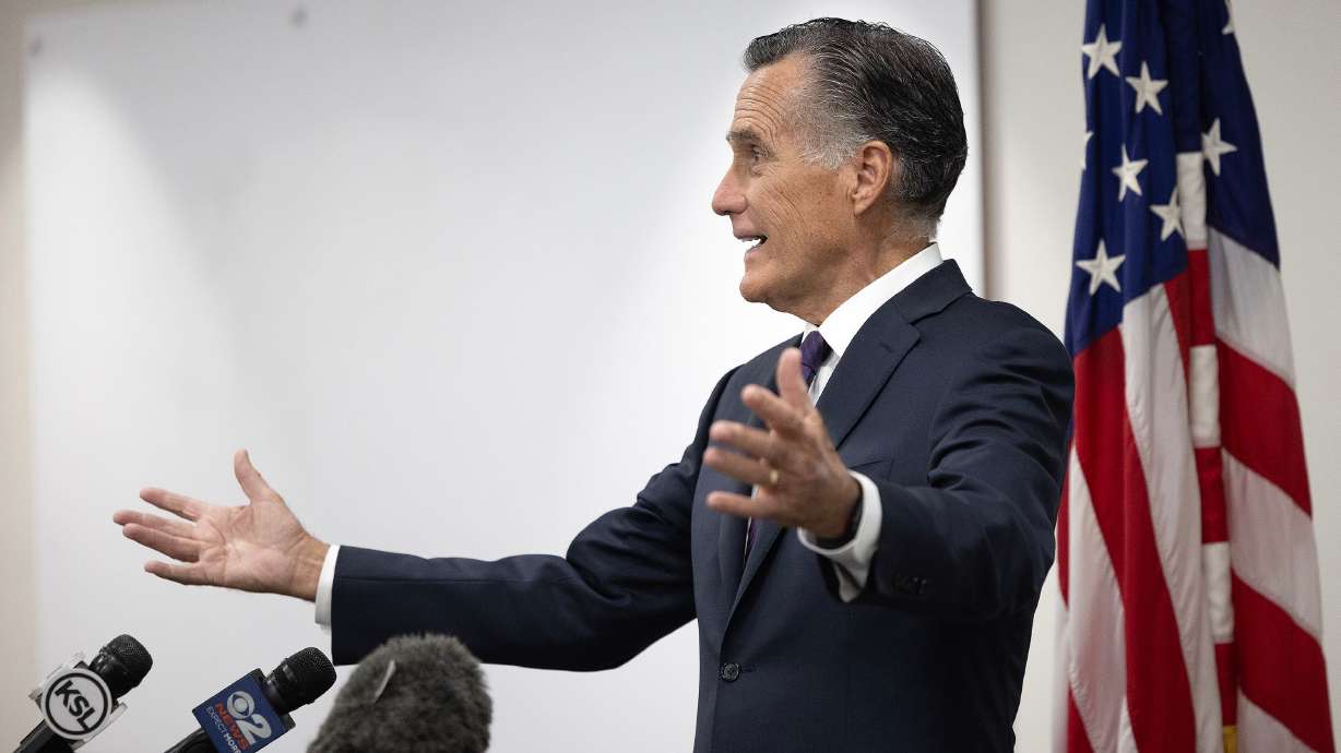 Sen. Mitt Romney, R-Utah, says goodbye to Utah media in his last press conference in Salt Lake City on Friday.