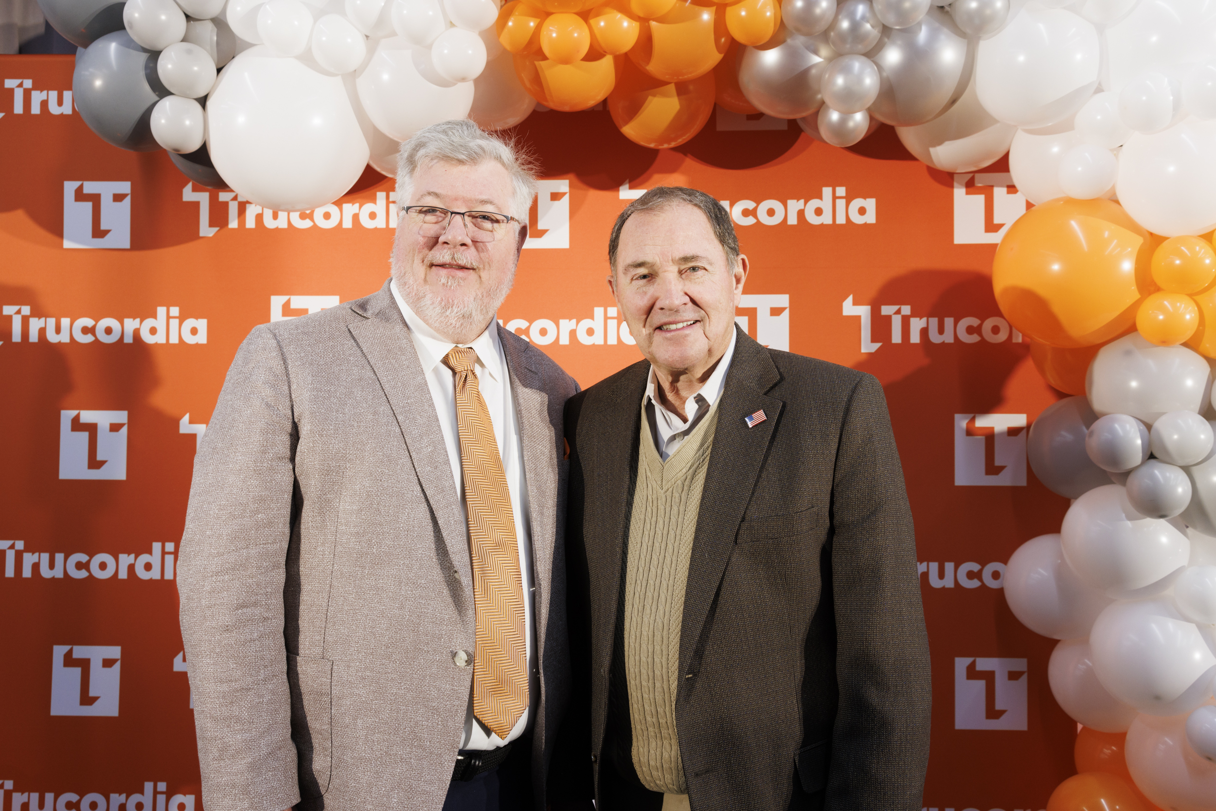 Trucordia CEO Felix Morgan and former Utah Gov. Gary Herbert at the Trucordia ribbon cutting.