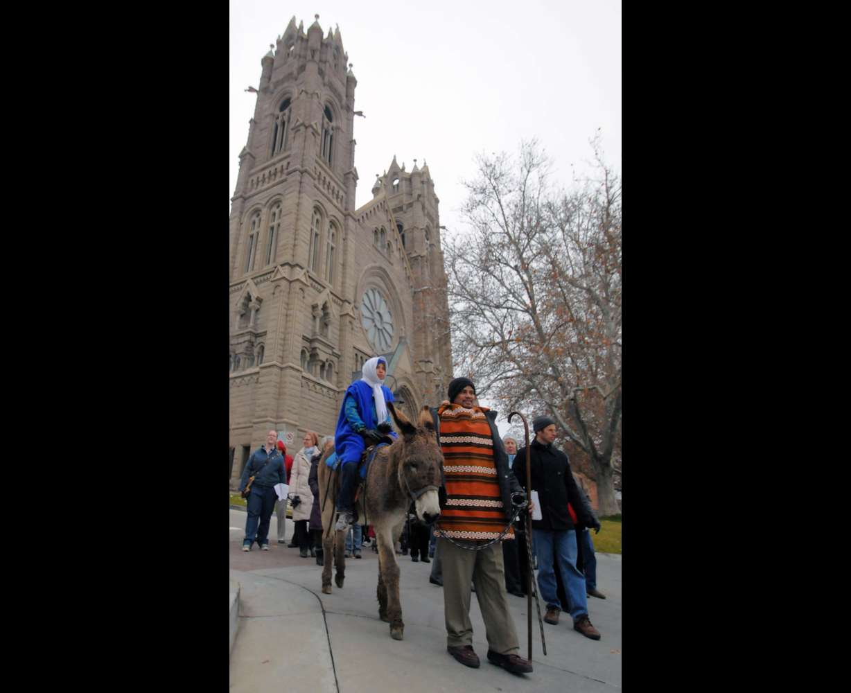 Los Posadas activities this year go from Dec. 16-24. The photo shows a posada outside the Cathedral of the Madeleine in Salt Lake City in 2012.