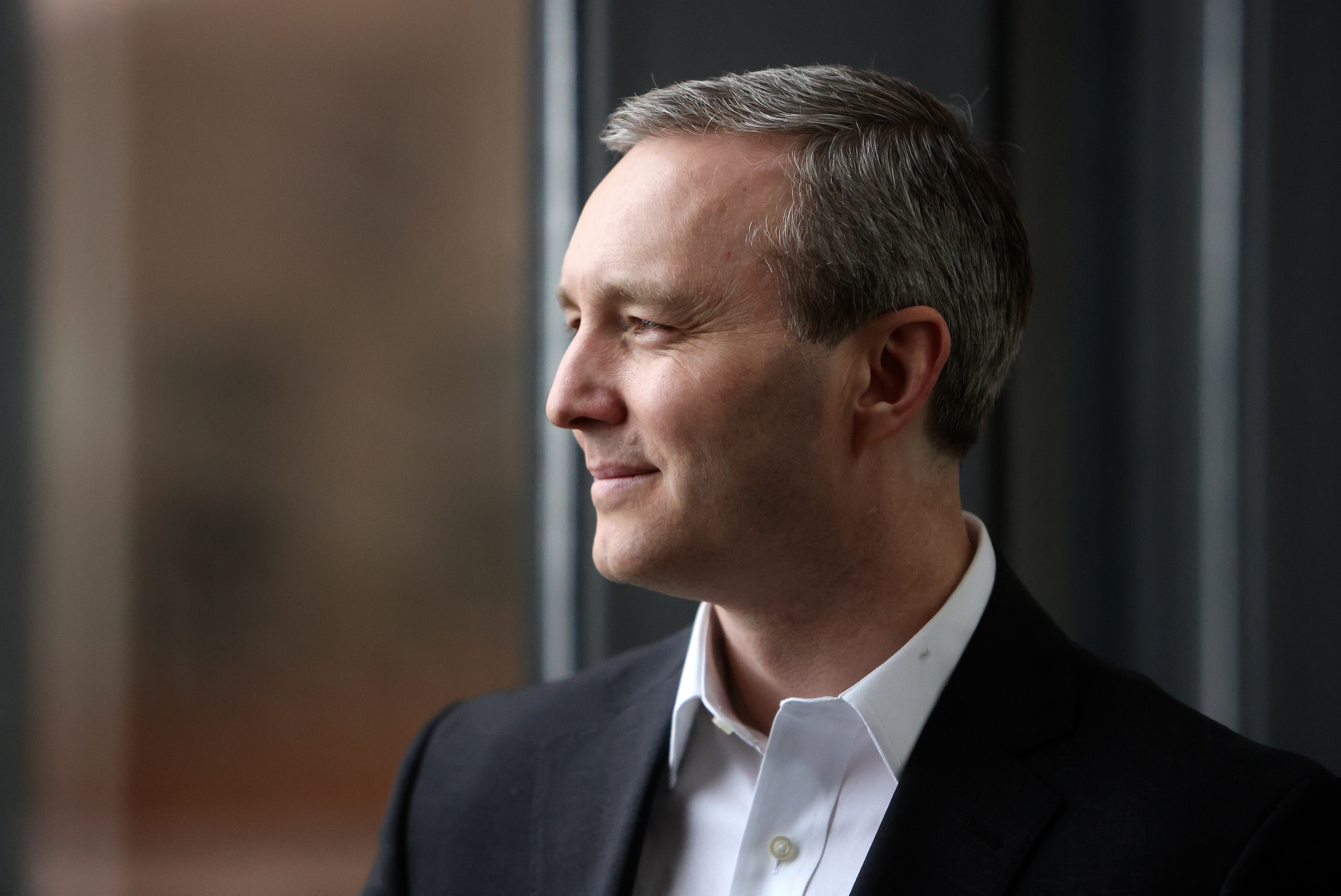 Tomicah Tillemann, Project Liberty president, poses for a portrait at the Deseret News office in Salt Lake City on Friday. Project Liberty is trying to buy TikTok.