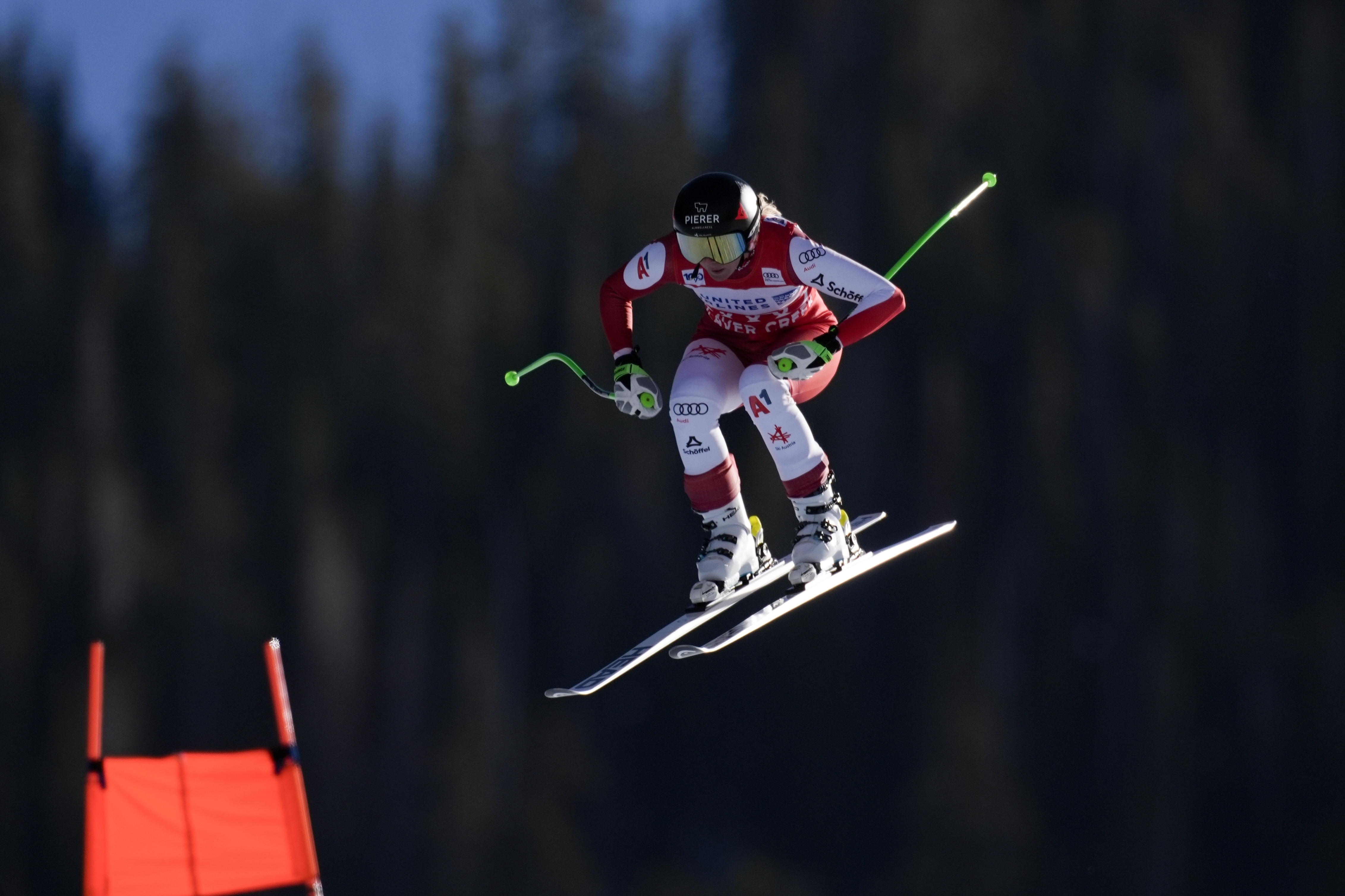 Cornelia Huetter of Austria wins first-ever women's World Cup downhill held on Birds of Prey course