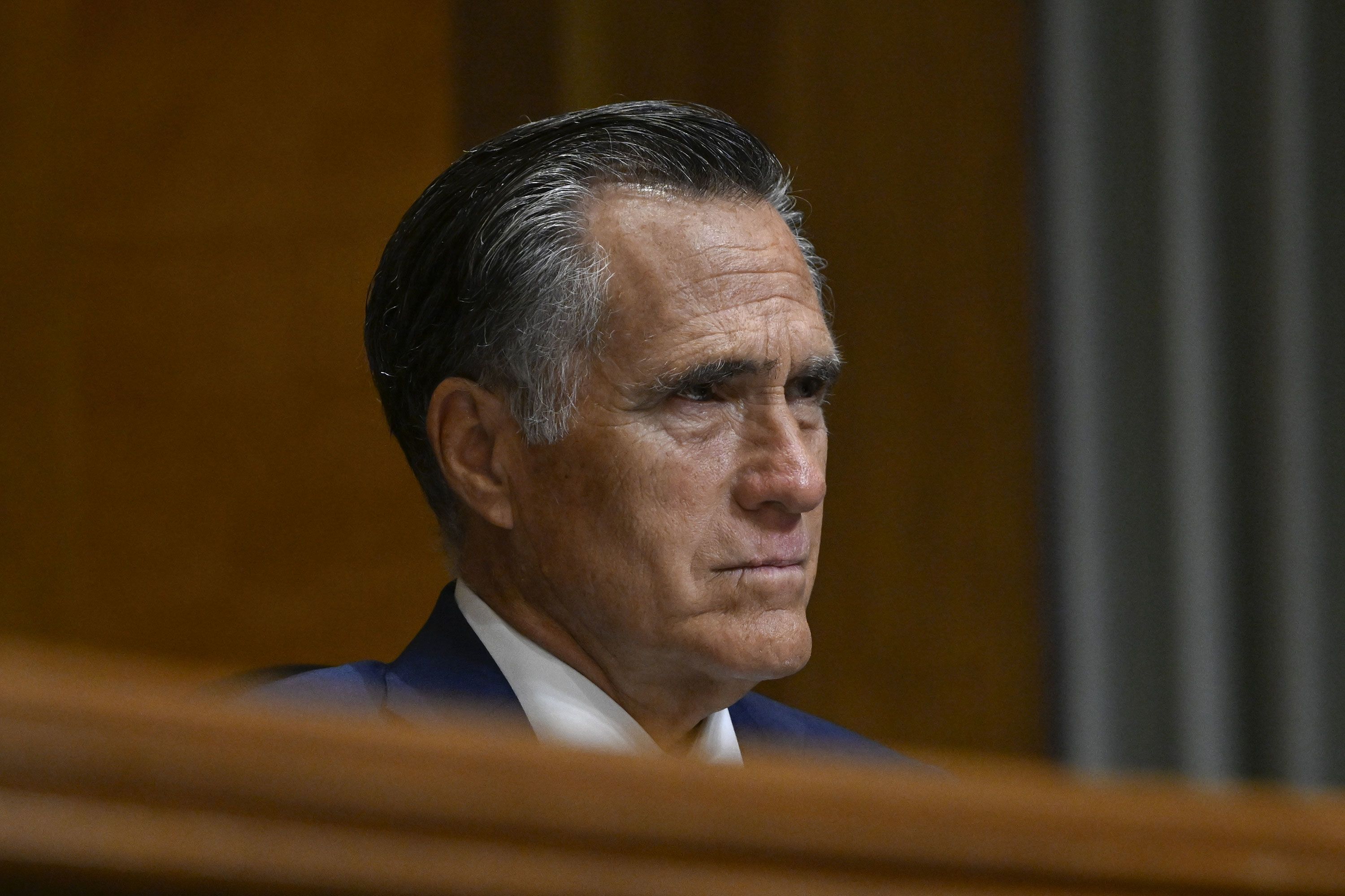 Sen. Mitt Romney, seen here on May 21, told CNN's Jake Tapper on Sunday that Donald Trump and his MAGA movement now define the Republican Party.
