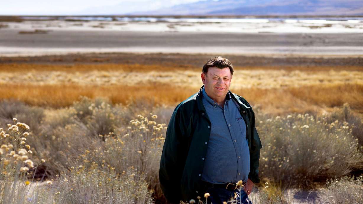 Author Lynn Arave is pictured at the Great Salt Lake on Nov. 7. Arave has written numerous books on Utah history and the Great Salt Lake.