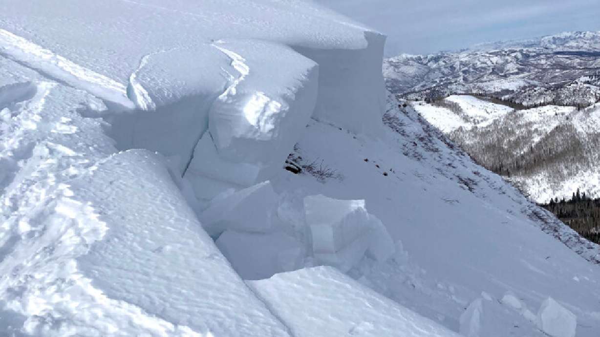 The crown of an avalanche triggered on Little Water Peak near Millcreek Canyon is pictured on Jan. 3, 2022. Alta Ski Resort is using new technology to help navigate avalanche mitigation.