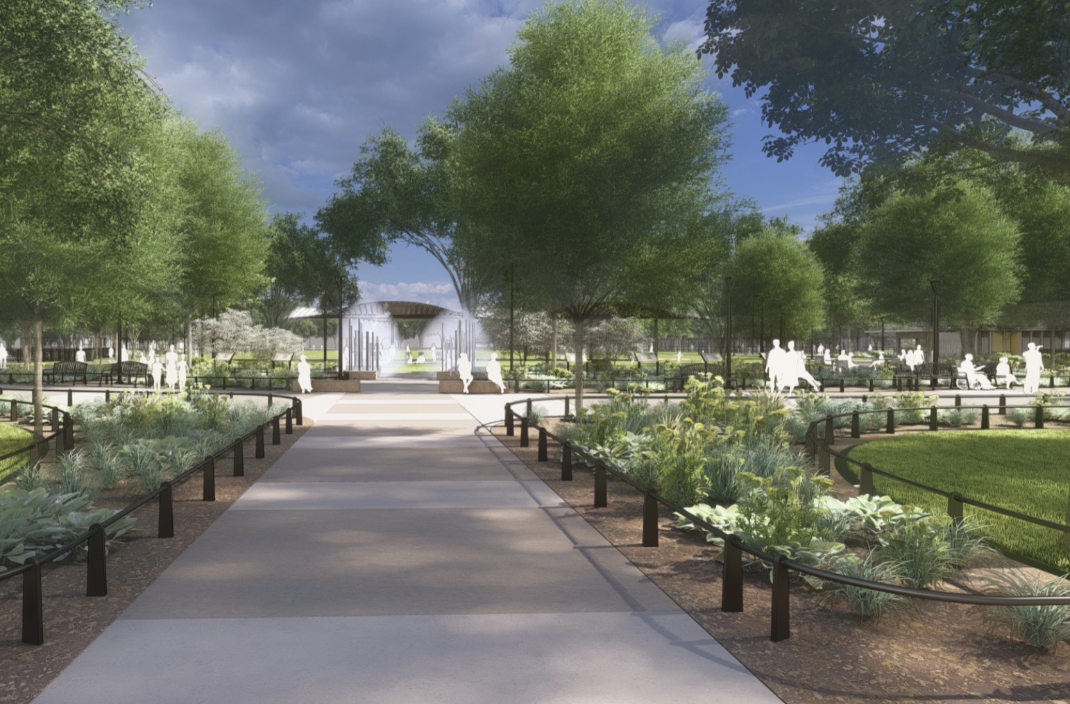 A rendering of what Pioneer Park in Salt Lake City will look after a project that will begin in March.