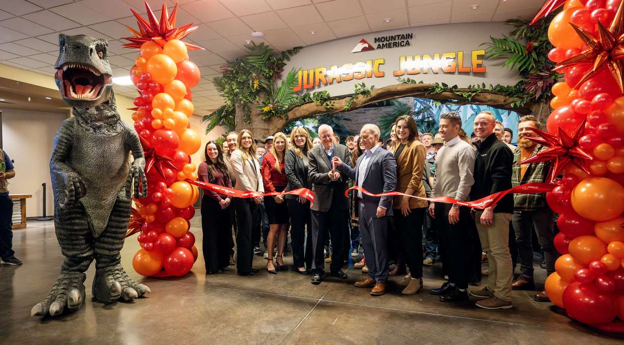 Thanksgiving Point opens its new Jurassic Jungle play area in what was previously the IMAX theater space on Monday.