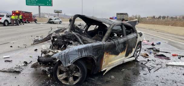 I-15 reopens in Lehi after crash troopers say was caused by fleeing wrong-way driver