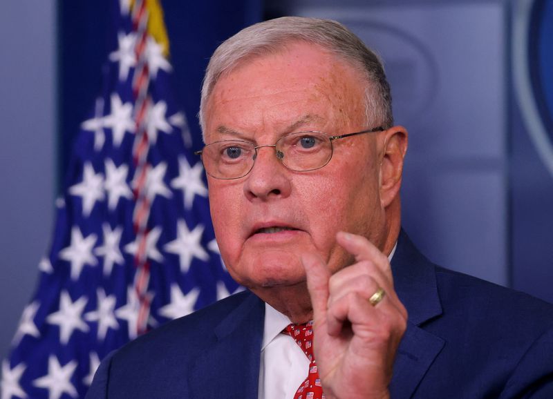 Keith Kellogg, President-elect Trump's incoming envoy to Ukraine, speaks to reporters during a daily press briefing at the White House in Washington, D.C., on Sept. 22, 2020.