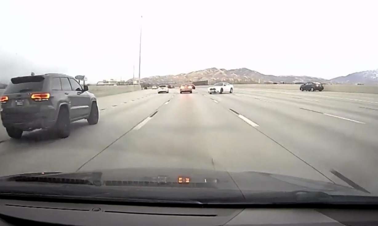 Utah Highway Patrol trooper Jonathan Lopez said a wrong-way driver collided with two other cars before the Dodge Charger burst into flames.