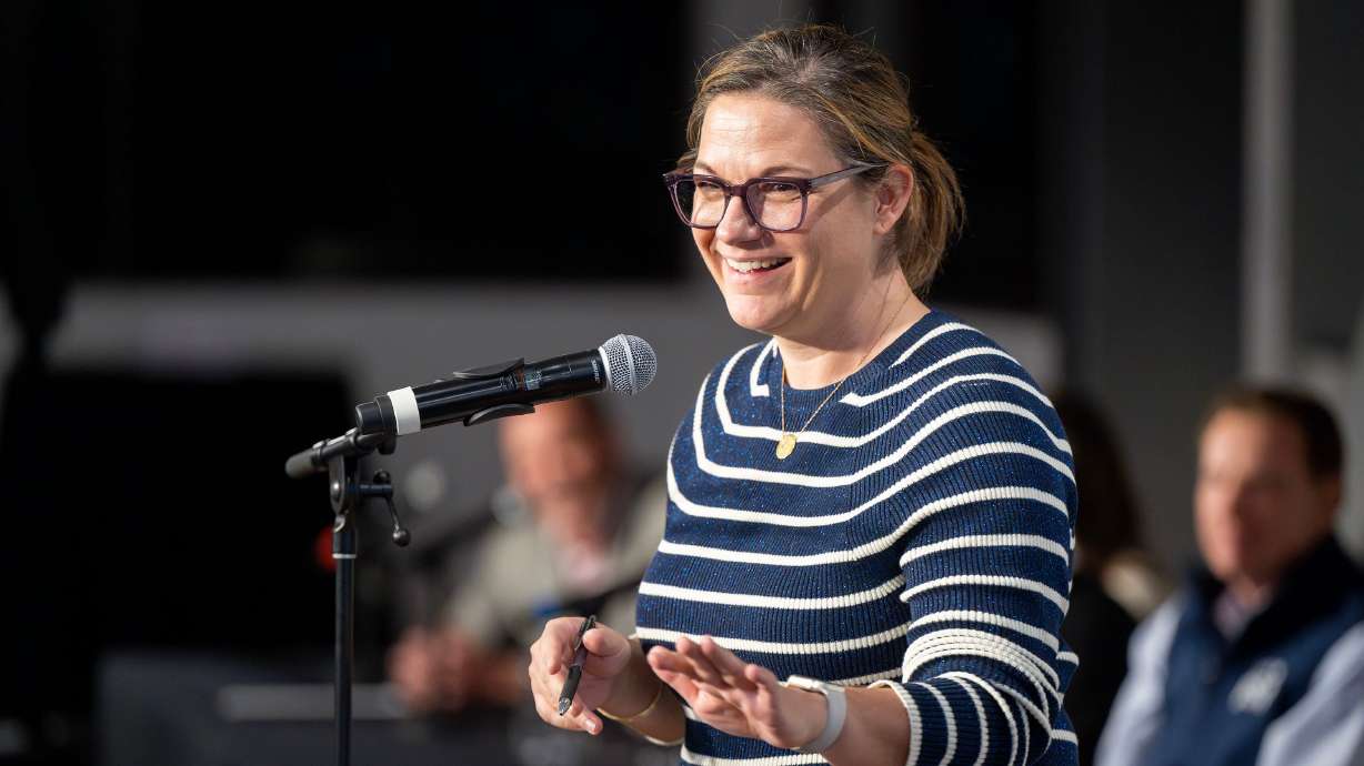 Salt Lake City-Utah Committee for the Games Chair Catherine Raney Norman speaks at The Leonardo in Salt Lake City on Wednesday. The meeting was the final one for the committee.