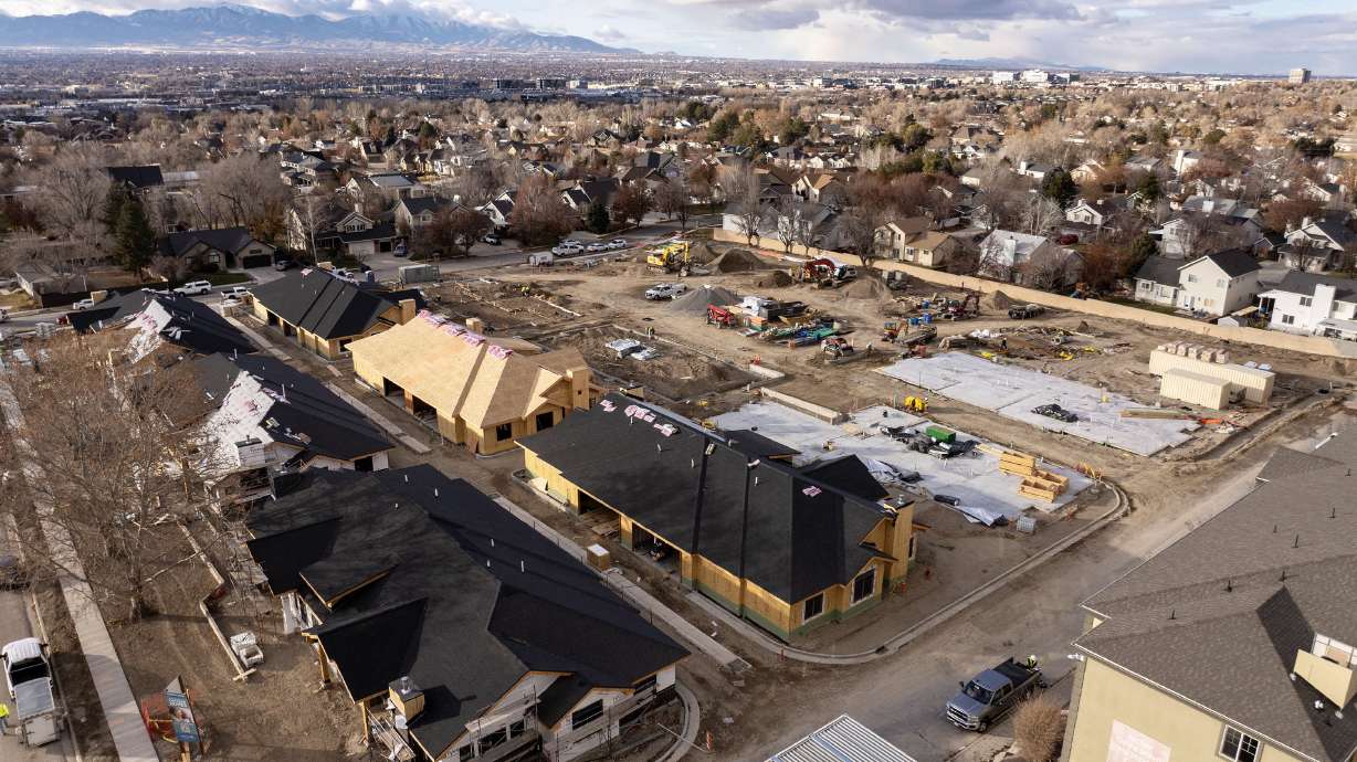 Construction work on the Cottage Homes development in Sandy on Monday. Utah's population is now over 3.5 million after another big population increase over the past year, the U.S. Census Bureau reported on Thursday.