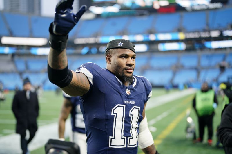 Dallas Cowboys linebacker Micah Parsons leaves the field after their win against the Carolina Panthers in an NFL football game, Sunday, Dec. 15, 2024, in Charlotte, N.C. - AP Photo/Jacob Kupferman