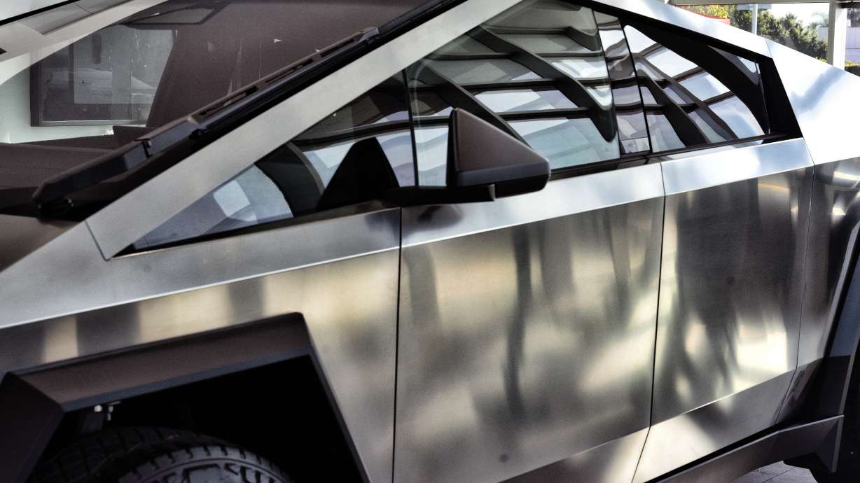 A Tesla Cybertruck is on display at Tesla in Buena Park, Calif., on Dec. 3, 2023. Tesla is recall almost 700,000 vehicles due to an issue with the tire pressure monitoring system.