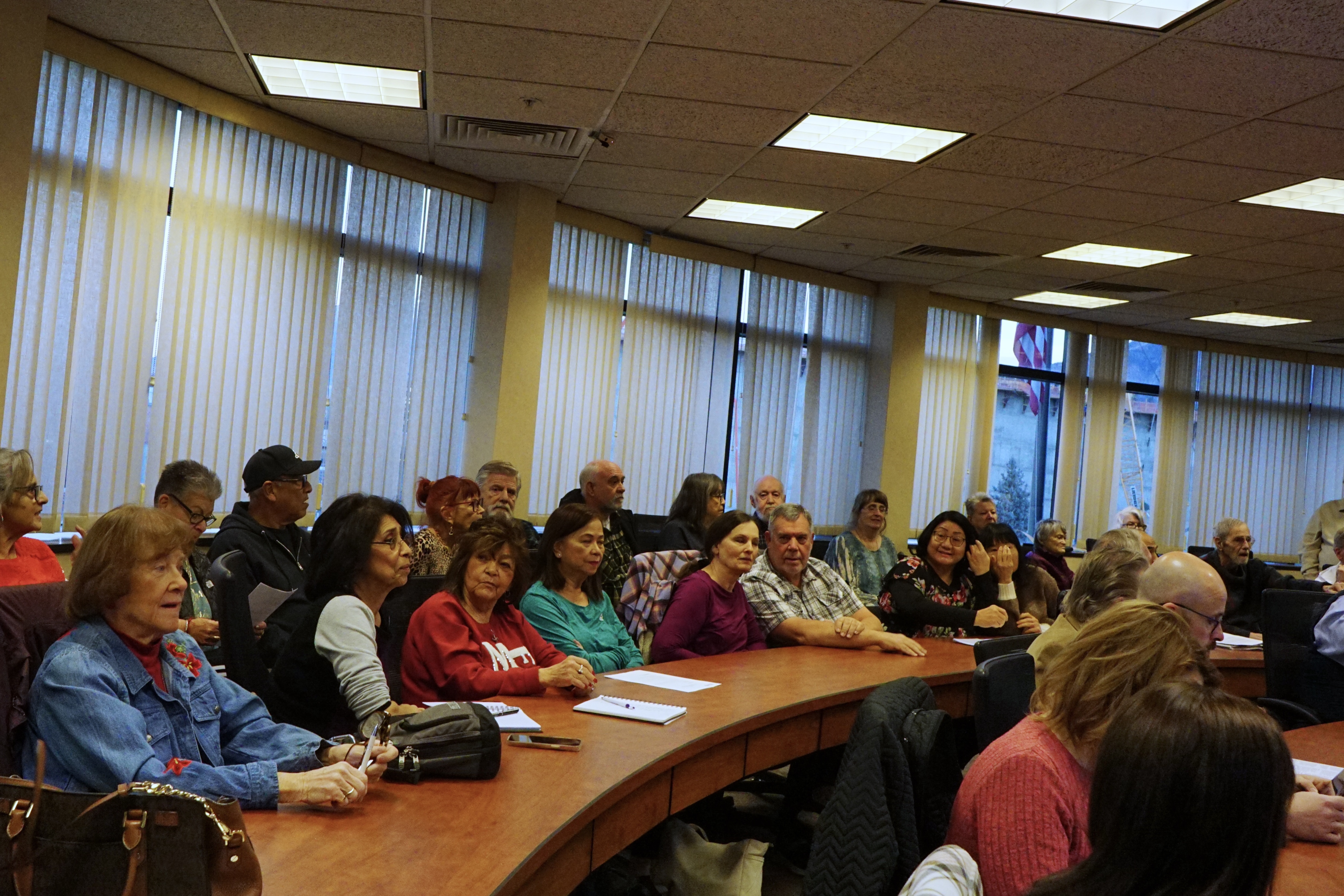 A crowd of seniors showed up to the Weber Human Services board meeting Friday to voice concerns over funding cuts to Riverdale Senior Center.