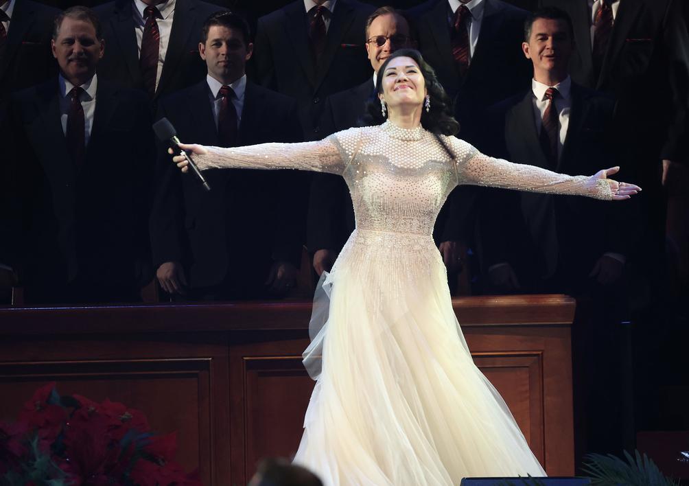 Broadway actress Ruthie Ann Miles performs during the Tabernacle Choir's Christmas concert on Thursday.