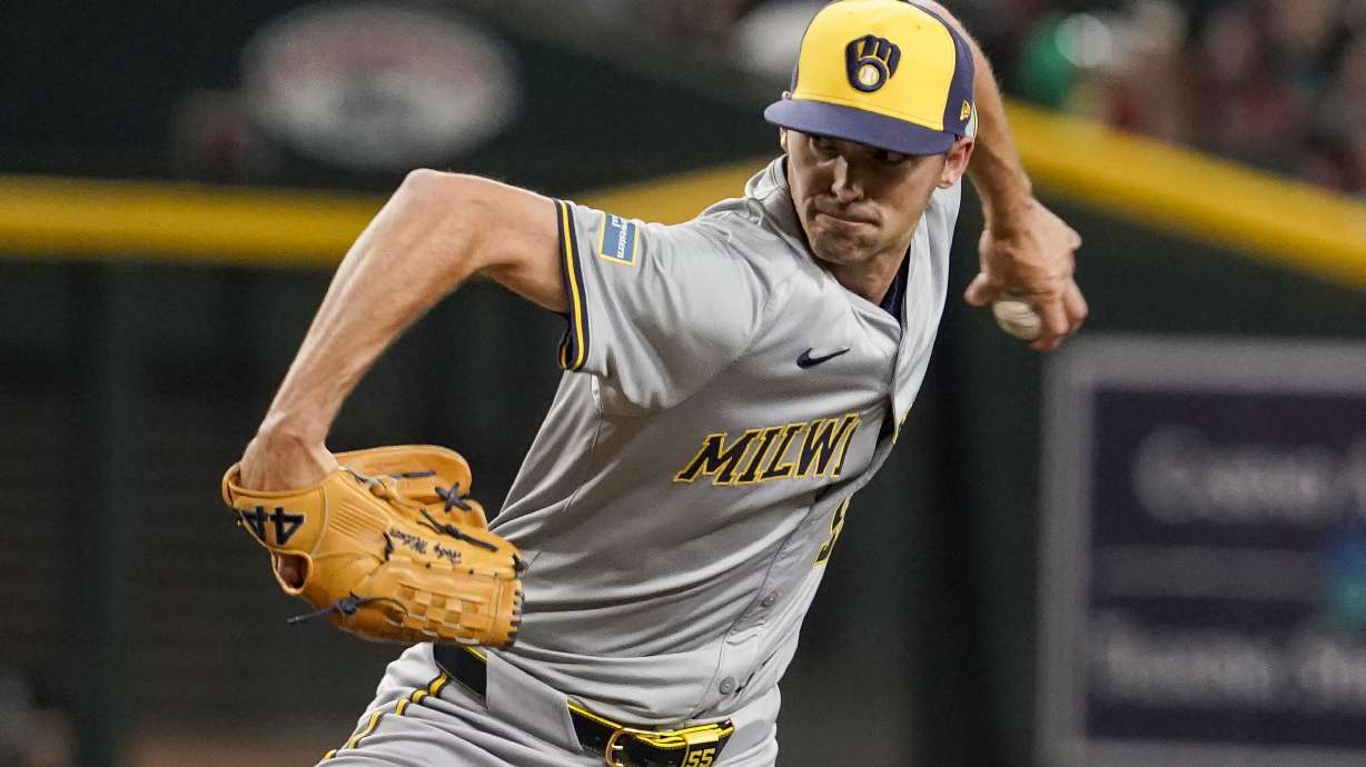 FILE -Milwaukee Brewers pitcher Hoby Milner throws against the Arizona Diamondbacks during the seventh inning of a baseball game, Saturday, Sept. 14, 2024, in Phoenix.