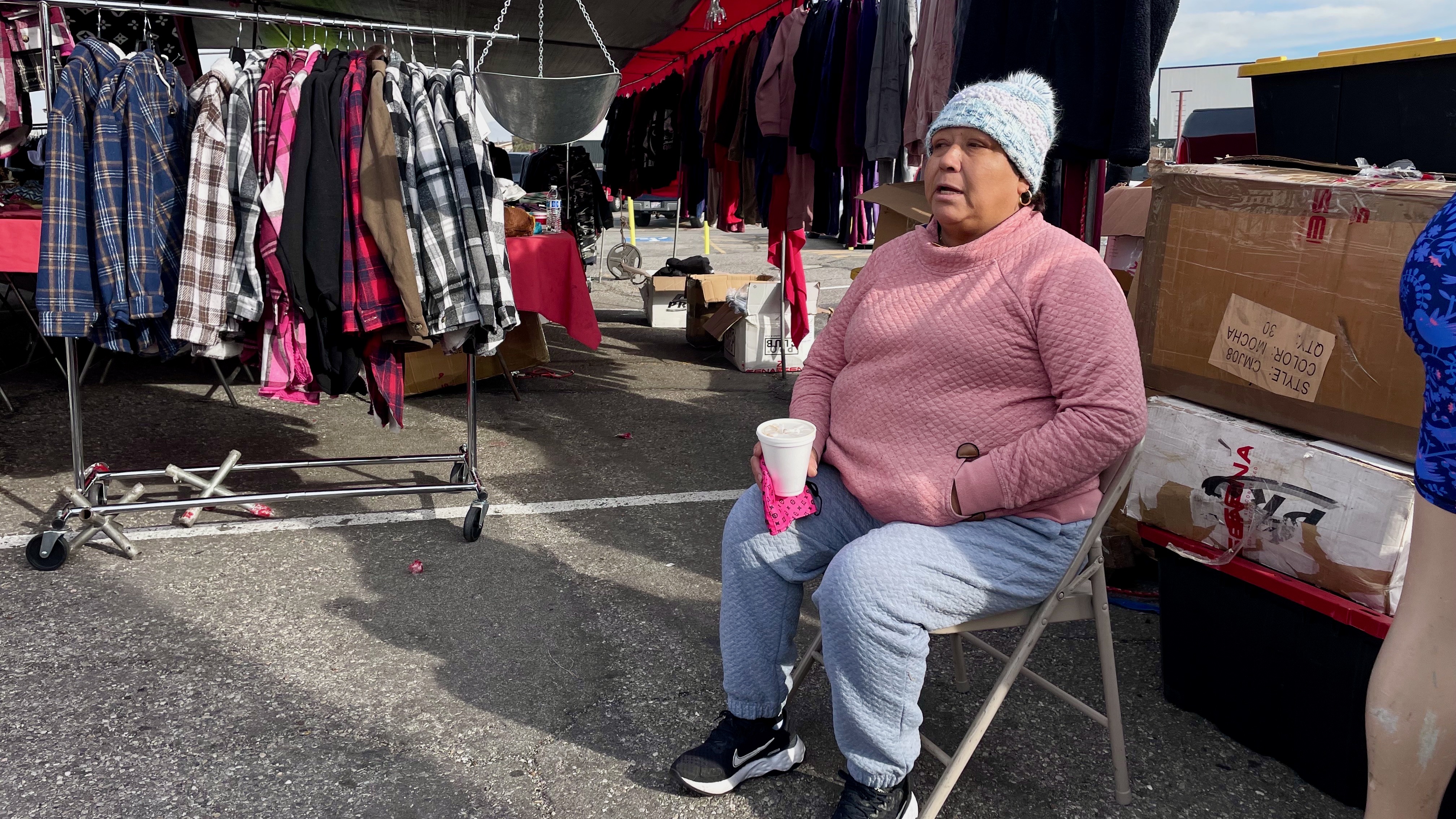 Dinazar Carbajal, a vendor at Redwood Swap Meet in West Valley City, on Saturday, a day before its planned closure.