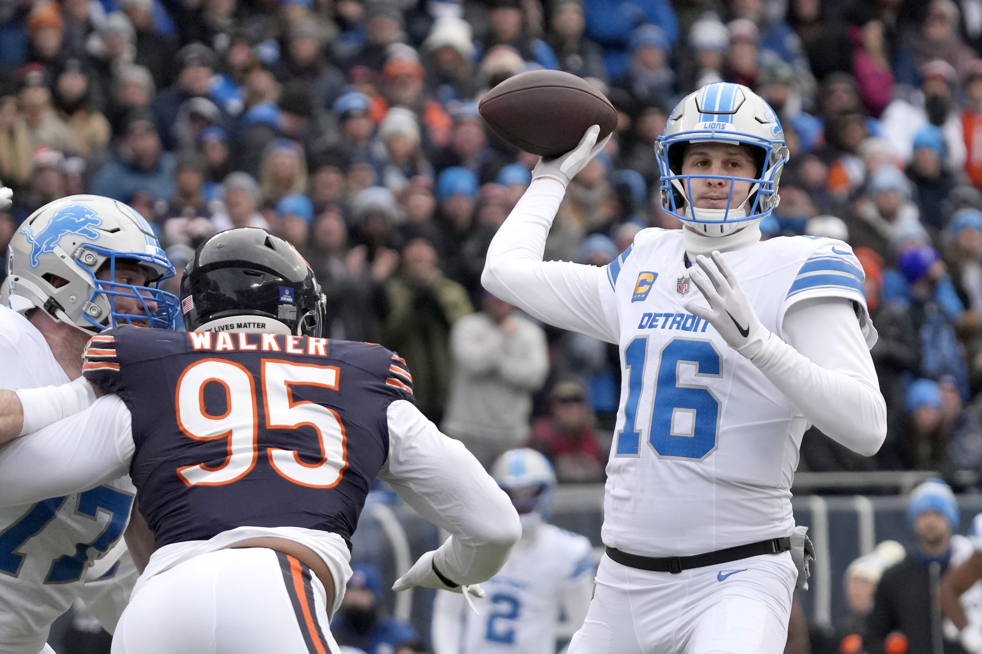 Jared Goff throws 3 TD passes as Lions beat Bears 34-17 for franchise-record 13th win | KSL.com