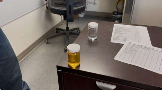 The yellow fluid is 98% pure after recycling. The 2% of impurities give it the color. The clear glycol is 100% recycled.