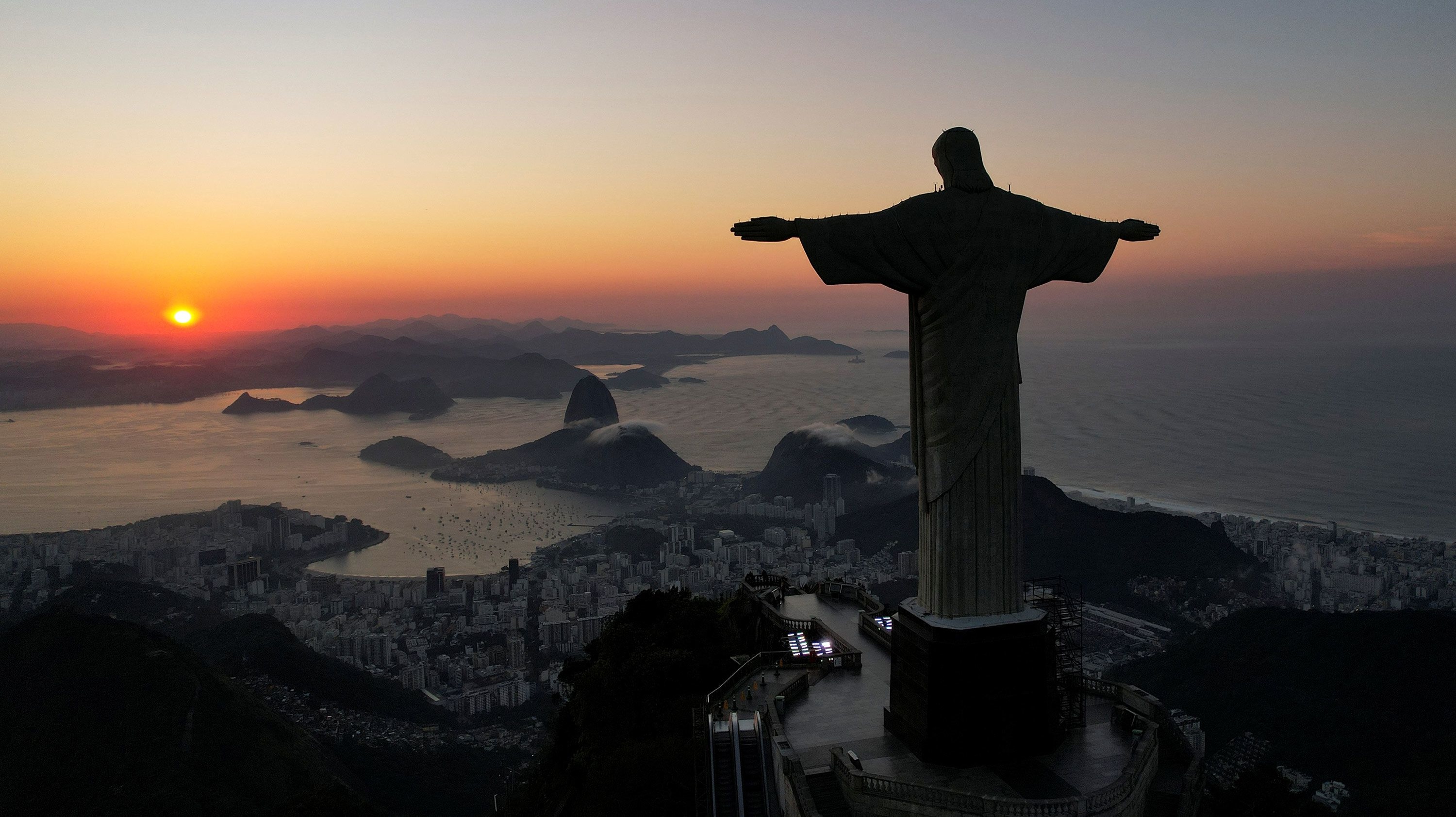 Christ the Redeemer is photographed in Rio de Janeiro, Brazil on May 17. The iconic statue is at the center of a debate over land and conservation.