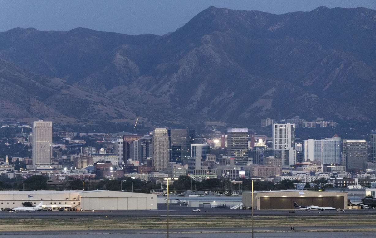 Downtown Salt Lake City is seen on Sept. 14. Its skyline changed in 2024, as Astra Tower and other tall buildings opened during the year.