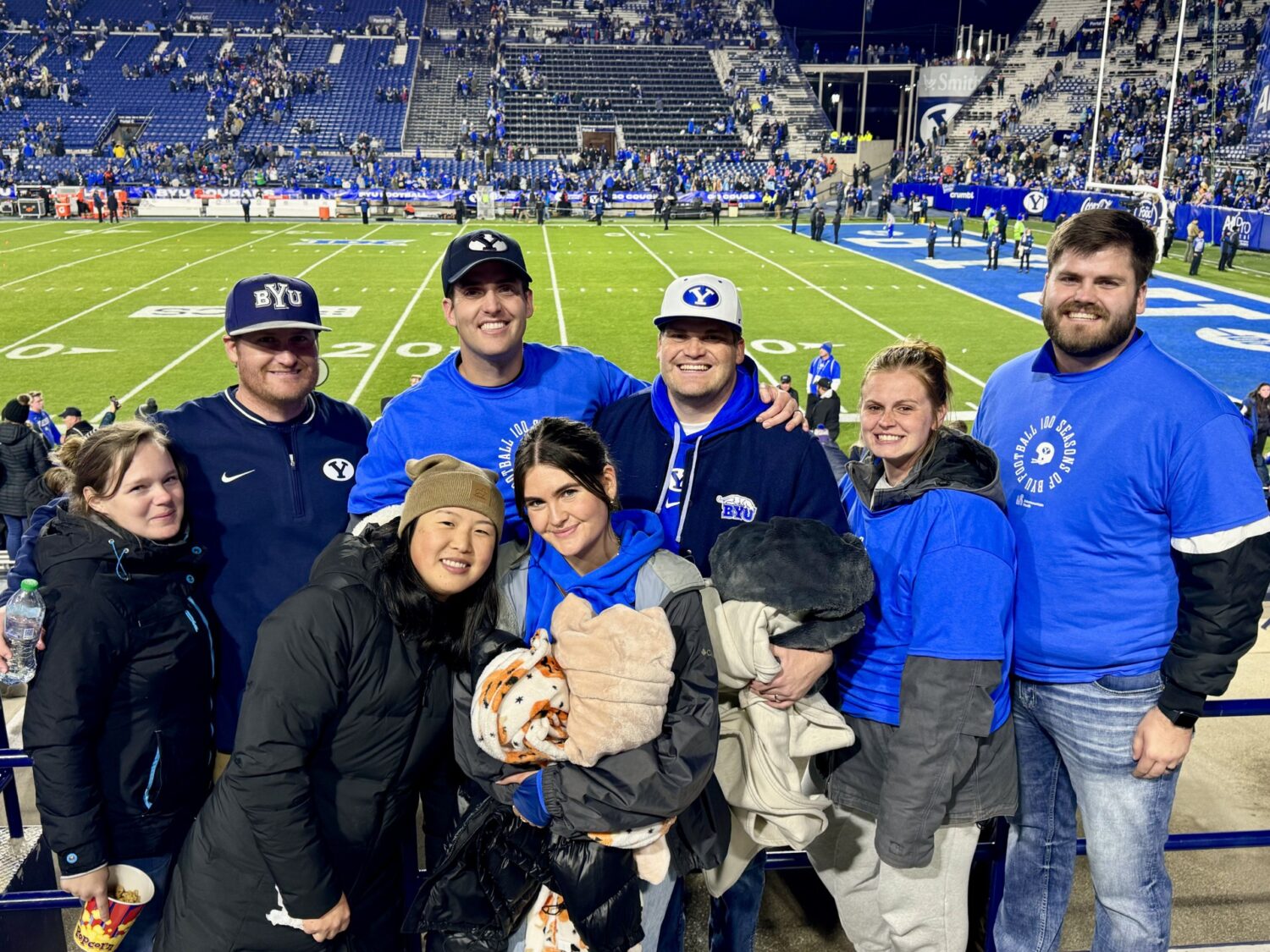 The Morrell family at a BYU game in Provo. Three of the family members are surgeons.